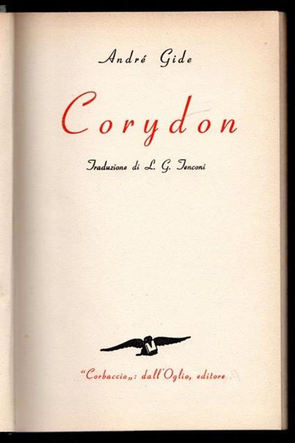 Corydon. QUattro dialoghi socratici - André Gide - copertina