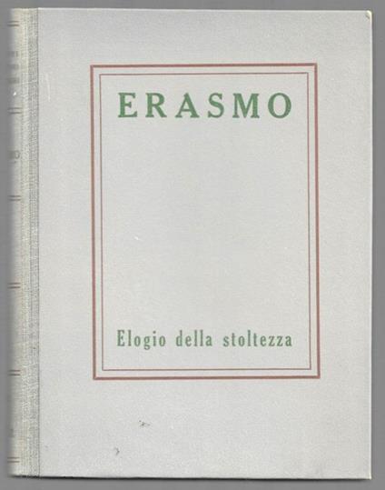 Elogio della stoltezza - Erasmo da Rotterdam - copertina