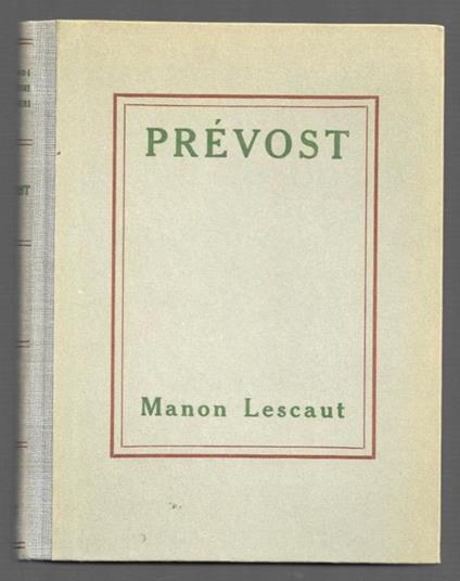 Manon Lescaut - Antoine-François Prévost - copertina