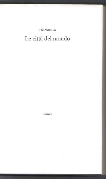 Le città del mondo - Elio Vittorini - copertina