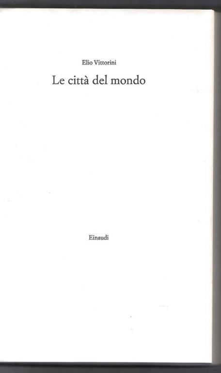 Le città del mondo - Elio Vittorini - copertina
