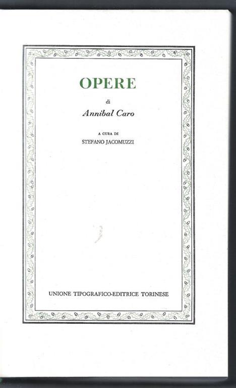 Opere - Annibal Caro - copertina