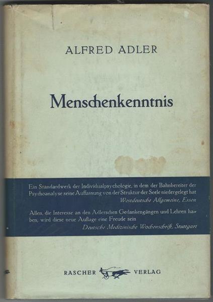 Menschenkenntnis - Alfred Adler - copertina