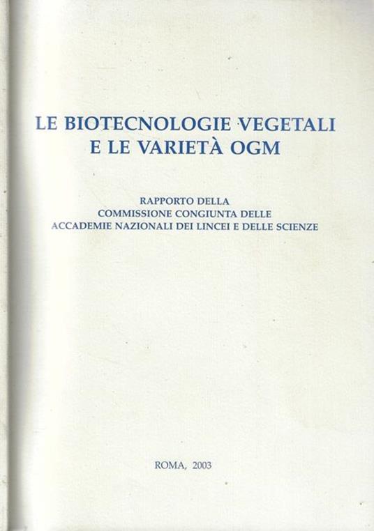 Le biotecnologie vegetali e le varietà OGM - copertina