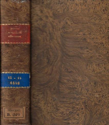 Journal de Pharmacie et de Chimie  Tomo XIII-XIV Anno 1848 - copertina