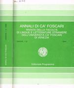Annali di ca' foscari. Rivista della facoltà di lingue e letterature straniere dell'università di Venezia. Anno XXXVIII, fasc.1/2, 1999