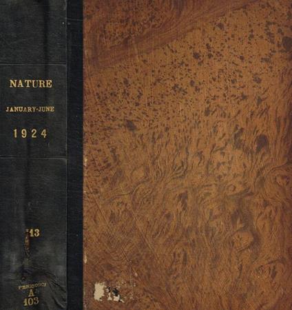 Nature. A weekly illustrated journal of science. Vol.CXIII, january to june 1924 - copertina