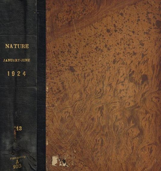Nature. A weekly illustrated journal of science. Vol.CXIII, january to june 1924 - copertina