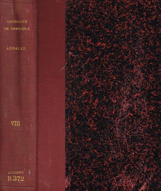 Annales de l'université de Grenoble. Tome VIII, 1896 - copertina