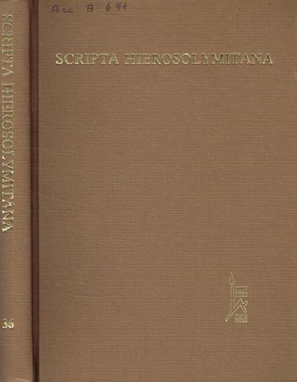 Scripta hierosolymitana Vol. XXXVI. Studies in psychology in honor of Solomon Kugelmass - copertina