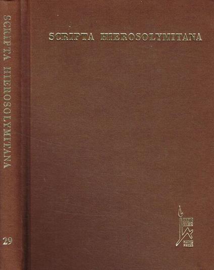 Scripta hierosolymitana Vol.XXIX. Library archives and information studies - copertina