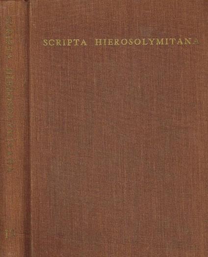 Scripta hierosolymitana Vol.XV. Studies in geography - copertina