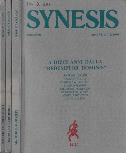 Synesis anno 1989 1-2, 3, 4 - copertina