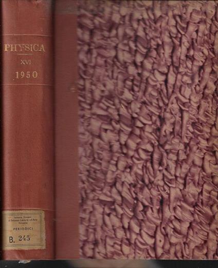 Physica Vol. XVI 1950 - copertina
