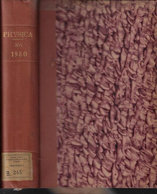 Physica Vol. XVI 1950 - copertina