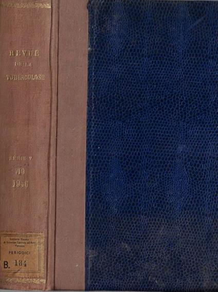 Revue de la tuberculose tome 10 serie 5 1946 - copertina