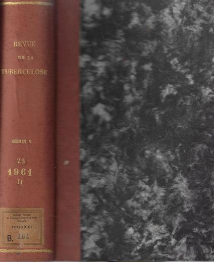 Revue de la tuberculose tome 25 serie 5 1961 - copertina