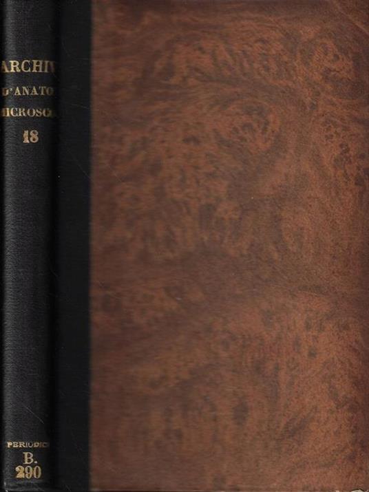 Archives d'Anatomie Microscopique Tomo XVIII Anno 1921 - copertina