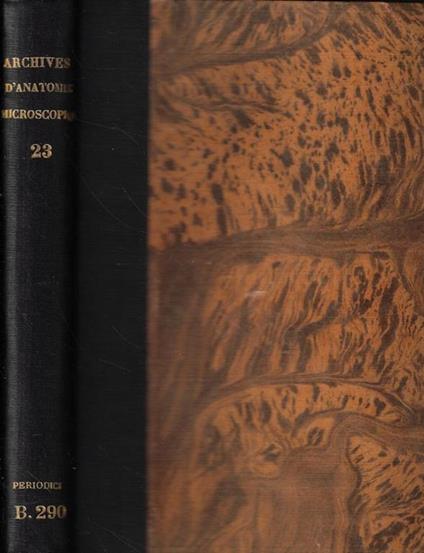 Archives d'Anatomie Microscopique Tomo XXIII Anno 1927 - copertina