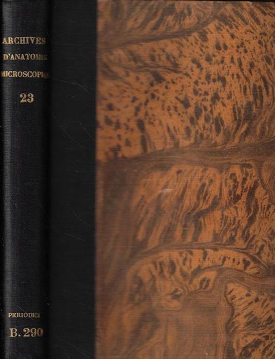 Archives d'Anatomie Microscopique Tomo XXIII Anno 1927 - copertina