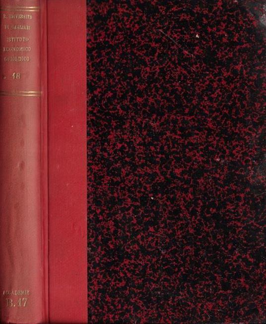 Studi economico-giuridici pubblicati per cura della Facoltà di Giurisprudenza anno XVIII-XIX 1931 - copertina