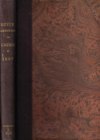 Revue Générale de Chimie pure et appliquée Anno 1907 - copertina