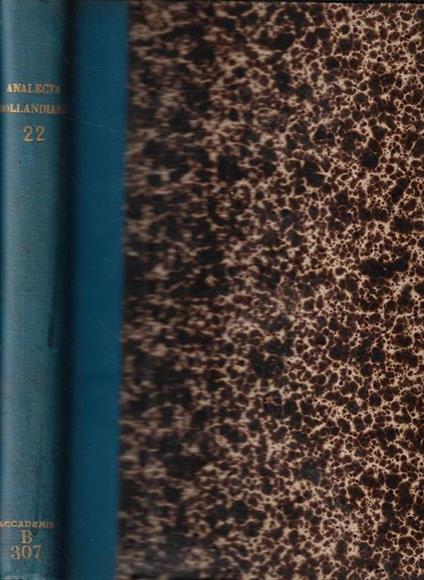 Analecta Bollandiana Tomus XXII - copertina