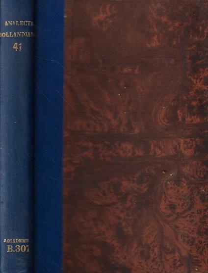 Analecta Bollandiana Tomus XLI- Fasc I-II-III-IV - copertina