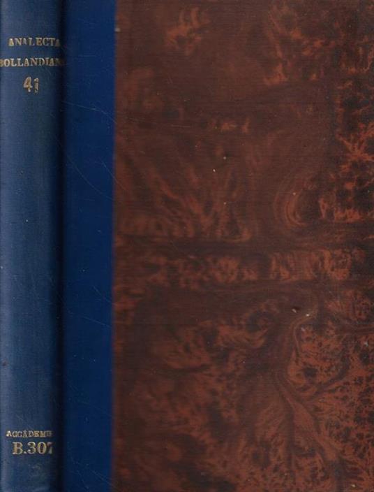 Analecta Bollandiana Tomus XLI- Fasc I-II-III-IV - copertina