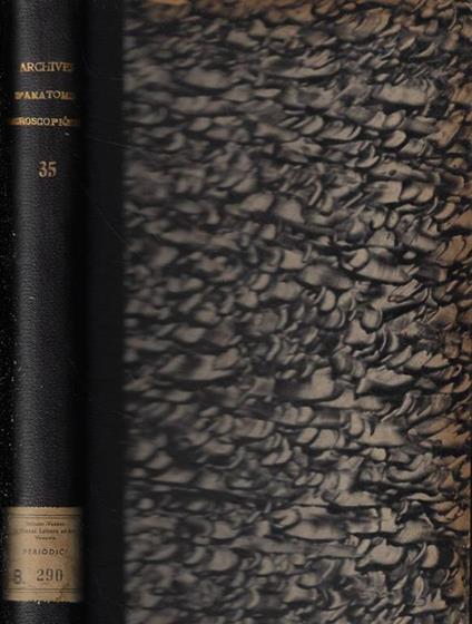 Archives d'Anatomie Microscopique Anno 1939 - copertina