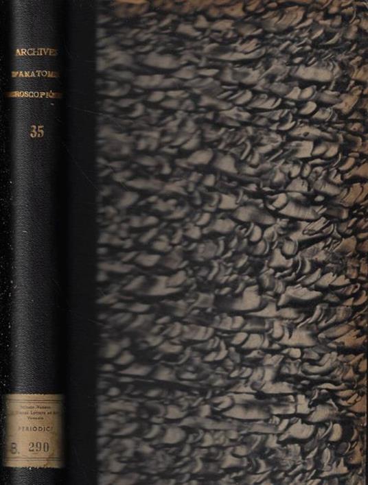 Archives d'Anatomie Microscopique Anno 1939 - copertina