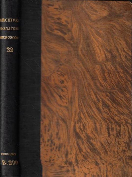 Archives d'Anatomie Microscopique Anno 1926 - copertina