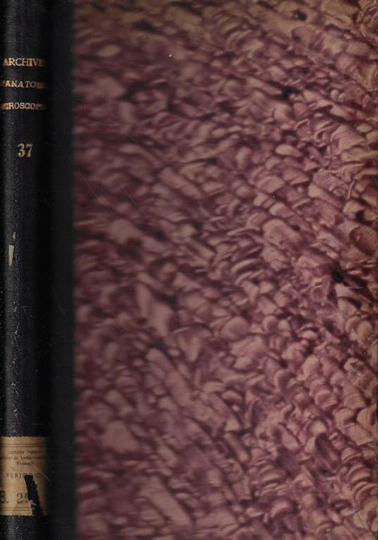 Archives d'Anatomie Microscopique et de Morphologie Experimentale Anno 1948 - copertina