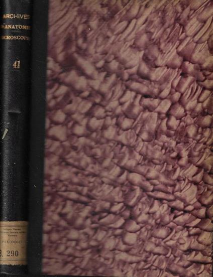 Archives d'Anatomie Microscopique et de Morphologie Experimentale Anno 1952 - copertina