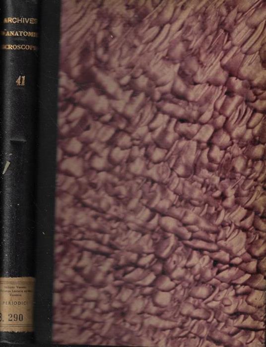 Archives d'Anatomie Microscopique et de Morphologie Experimentale Anno 1952 - copertina