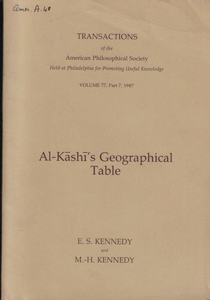 Al-Kashi's Geographical Table - copertina
