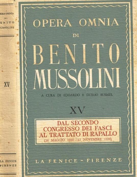 Opera omnia di Benito Mussolini. Vol. XV - copertina