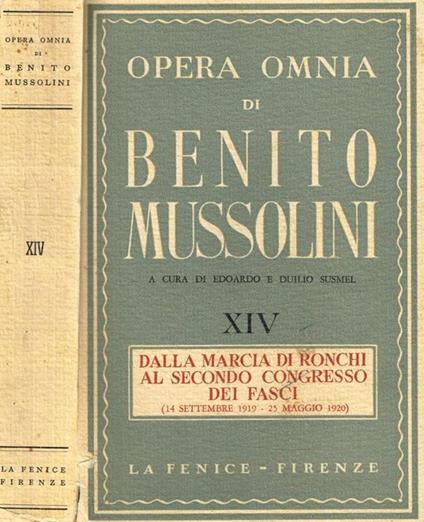 Opera omnia di Benito Mussolini. Vol.XIV - copertina