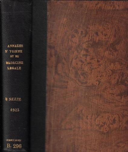 Annales d'hygiène publique, industrielle et sociale 1923 - copertina