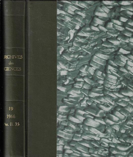Archives des sciences Vol. 19 1966 - copertina
