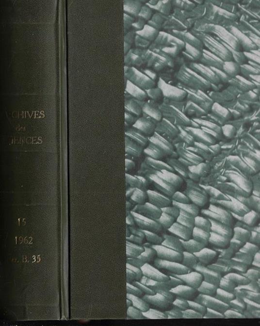 Archives des sciences Vol. 15 1962 - copertina