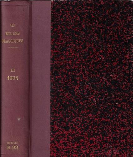 Les etudes classiques tome III 1934 - copertina