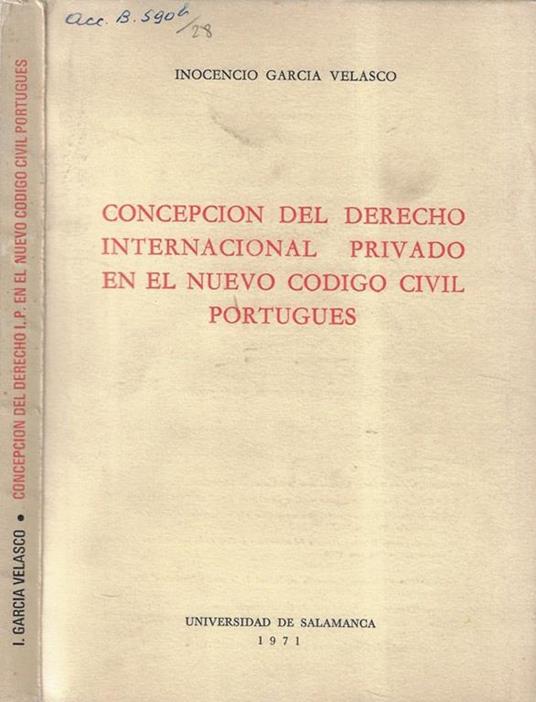 Concepcion del derecho internacional privado en el nuevo codigo civil portugues - copertina