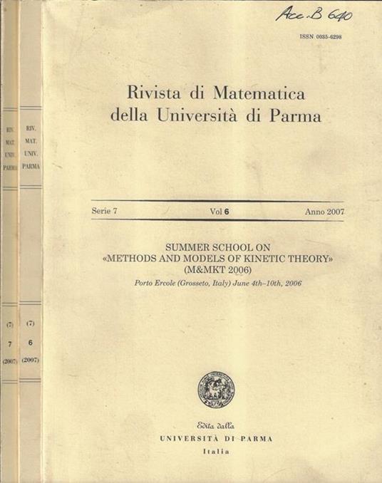 Rivista di matematica della Università di Parma serie 7 Vol. 6, 7 2007 - copertina