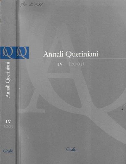 Annali queriniani IV 2003 - copertina