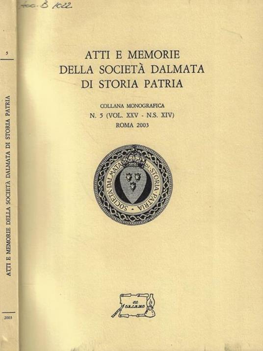 Atti e Memorie della Società Dalmata di Storia Patria n. 5 - copertina