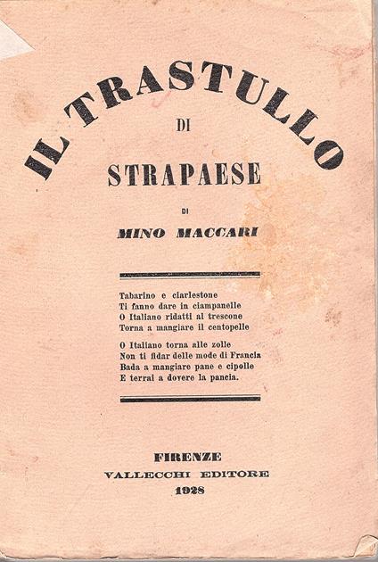 Il Trastullo di Strapaese. Canzonette e legni incisi - Mino Maccari - copertina
