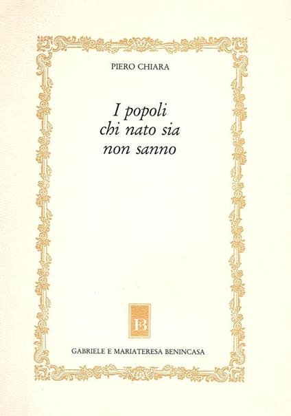 I popoli chi nato sia non sanno - Piero Chiara - copertina