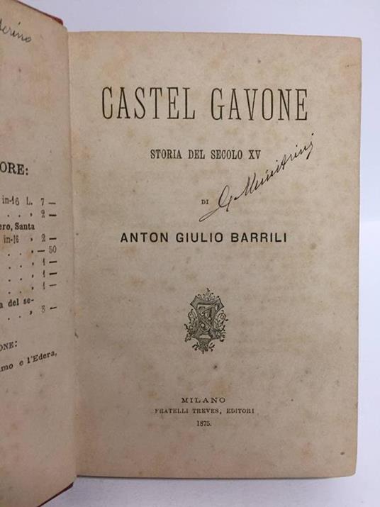 Castel Gavone - Storia del secolo XV - Anton Giulio Barrili - copertina