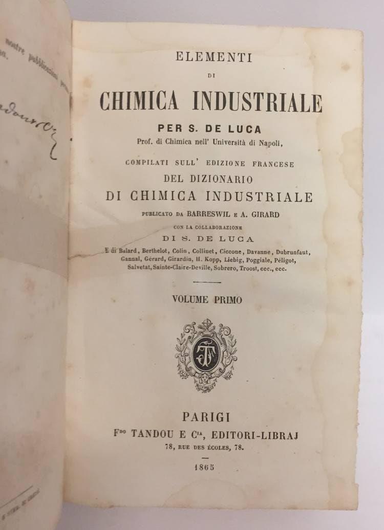 Elementi di chimica industriale Vol 1